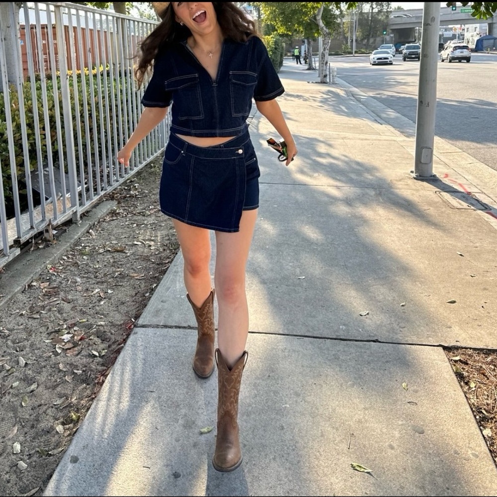 ZARA Denim Skort Set